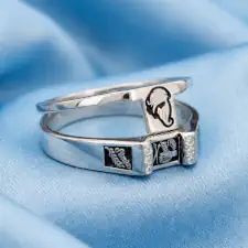 Anillo de graduación alianza doble modelo pandora estilismo plata 925