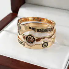 Anillo de graduación alianza triple modelo feredi de 14k ingeniero industrial