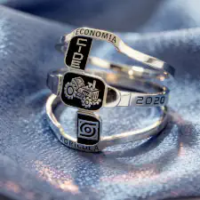 Anillo de graduación alianza triple modelo quetzal lic en economia cide