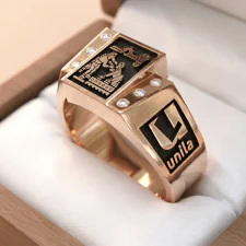Anillo de graduación clásico modelo Heroina de oro 14k
