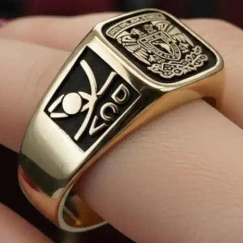 Anillo de graduación estilo Clasico en Oro con diseño Tradicional