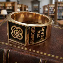 Anillo empresarial modelo dali en oro de 10k