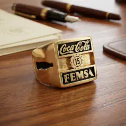 Anillo empresarial conmemorativo modelo cuadrado de lujo