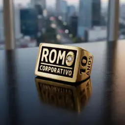 Anillo empresarial rectangular grande diseño corporativo