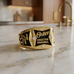 Anillo empresarial don diamante laterales lisos