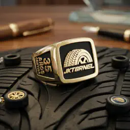 Anillo empresarial modelo tradicional conmemorativo oro pulido