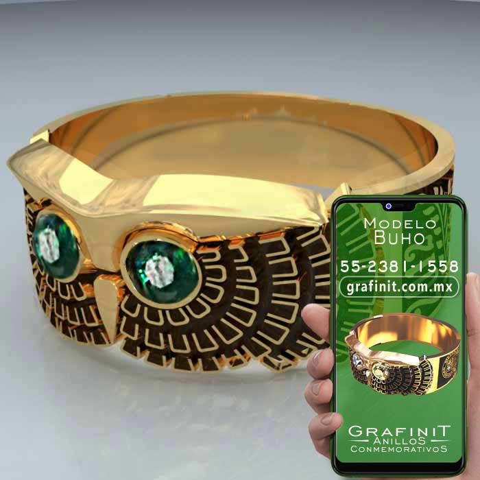 anillo renderizado 3d modelo buho